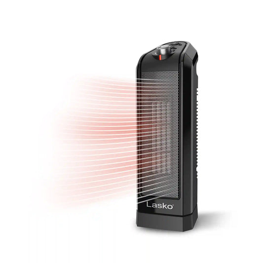 Lasko 1500W Oscillating Ceramic Tower Space Heater, CT16450, Black