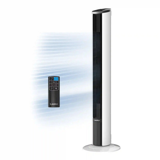 Lasko WhisperForce™ DC 42" Tower Fan (12-speed, remote, white)