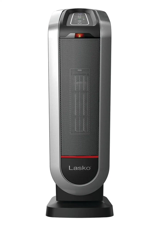 Lasko 22" Ceramic Tower Heater (3 heat settings, remote, timer, thermostat, tip-over switch, black)