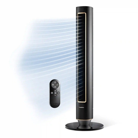 Lasko Summit Whisperforce™ DC 40" Tower Fan (12-speed, remote, black)