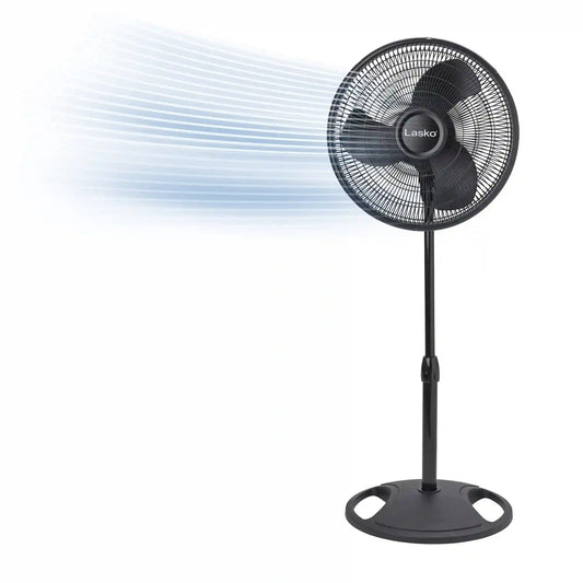 Lasko 16" Pedestal Fan (3-speed, manual, black)